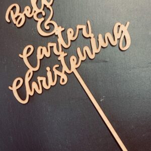 Personalised wooden cake topper any text or design