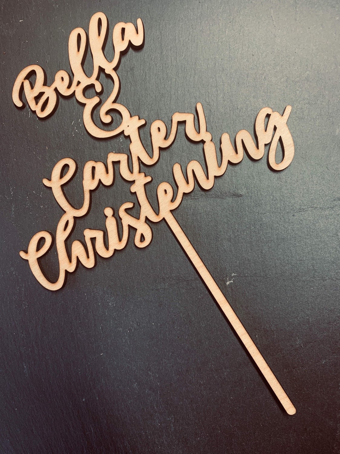 Personalised wooden cake topper any text or design