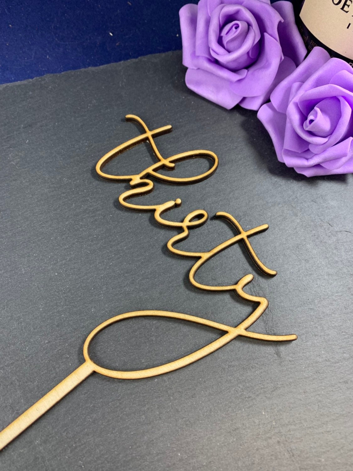 Personalised Wooden Cake Topper any text or design - Image 3
