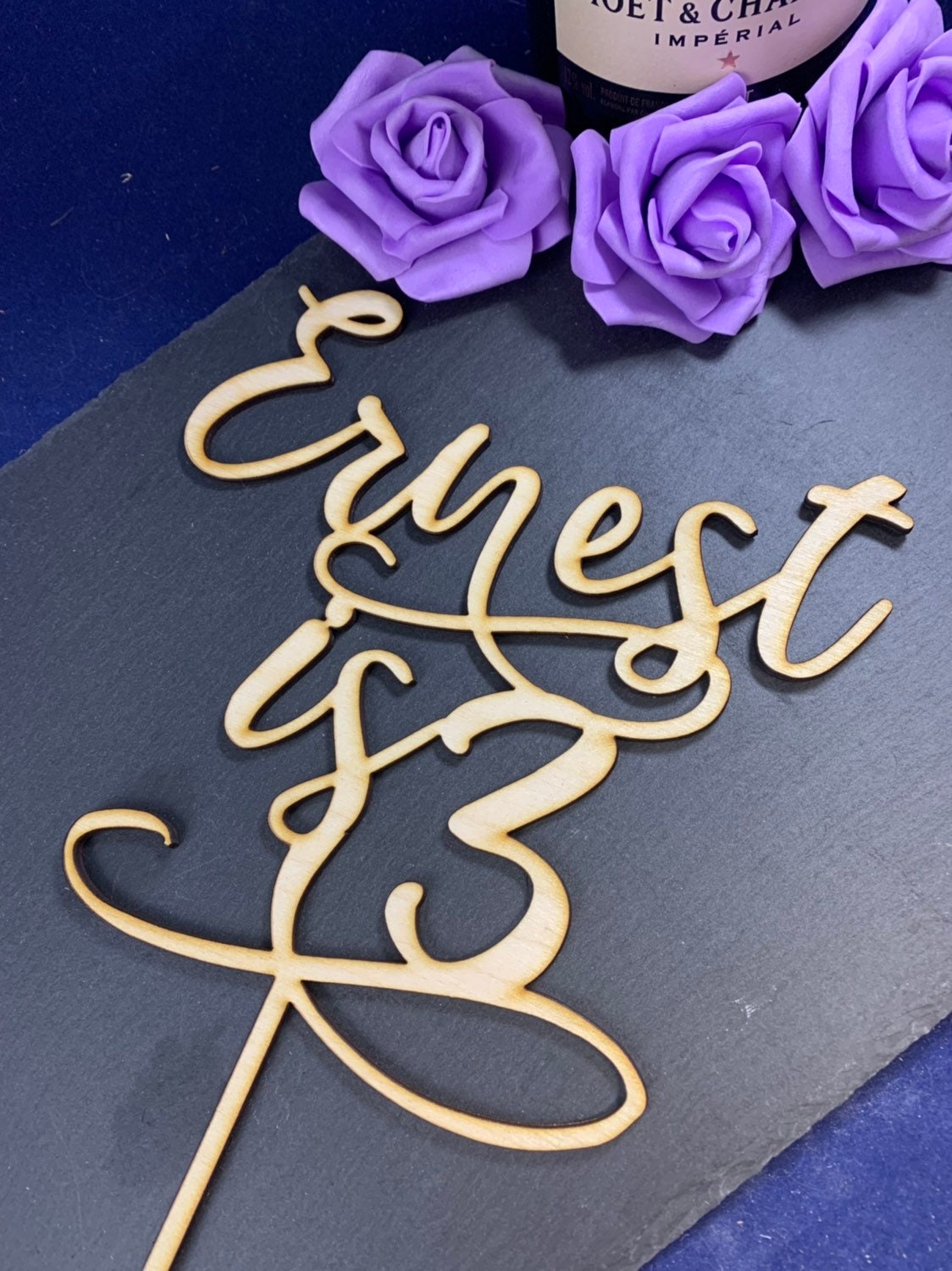 Personalised wooden cake topper any text or design - Image 2