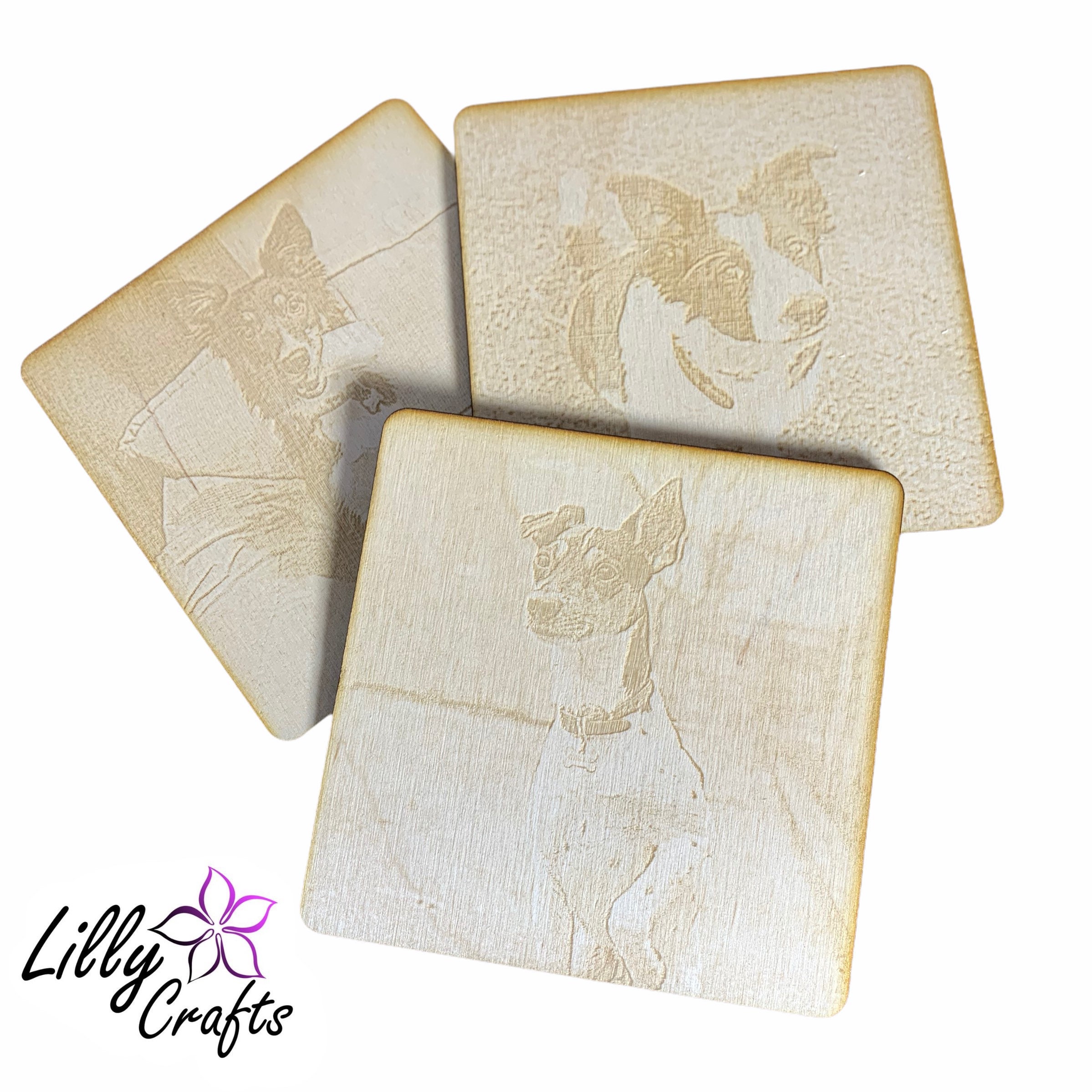 Personalised Engraved Wooden 10cm Photo Square