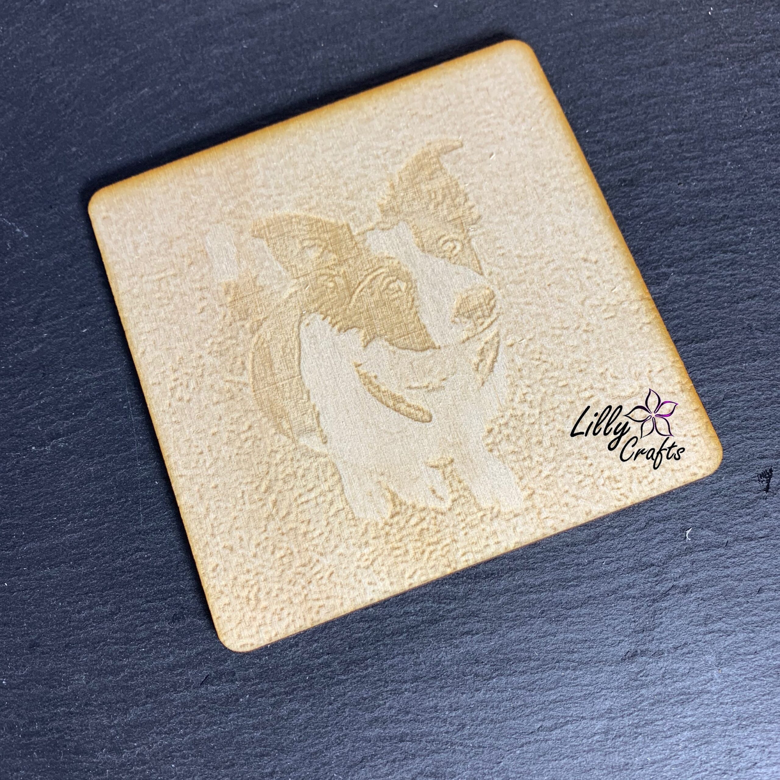 Personalised Engraved Wooden 10cm Photo Square - Image 3
