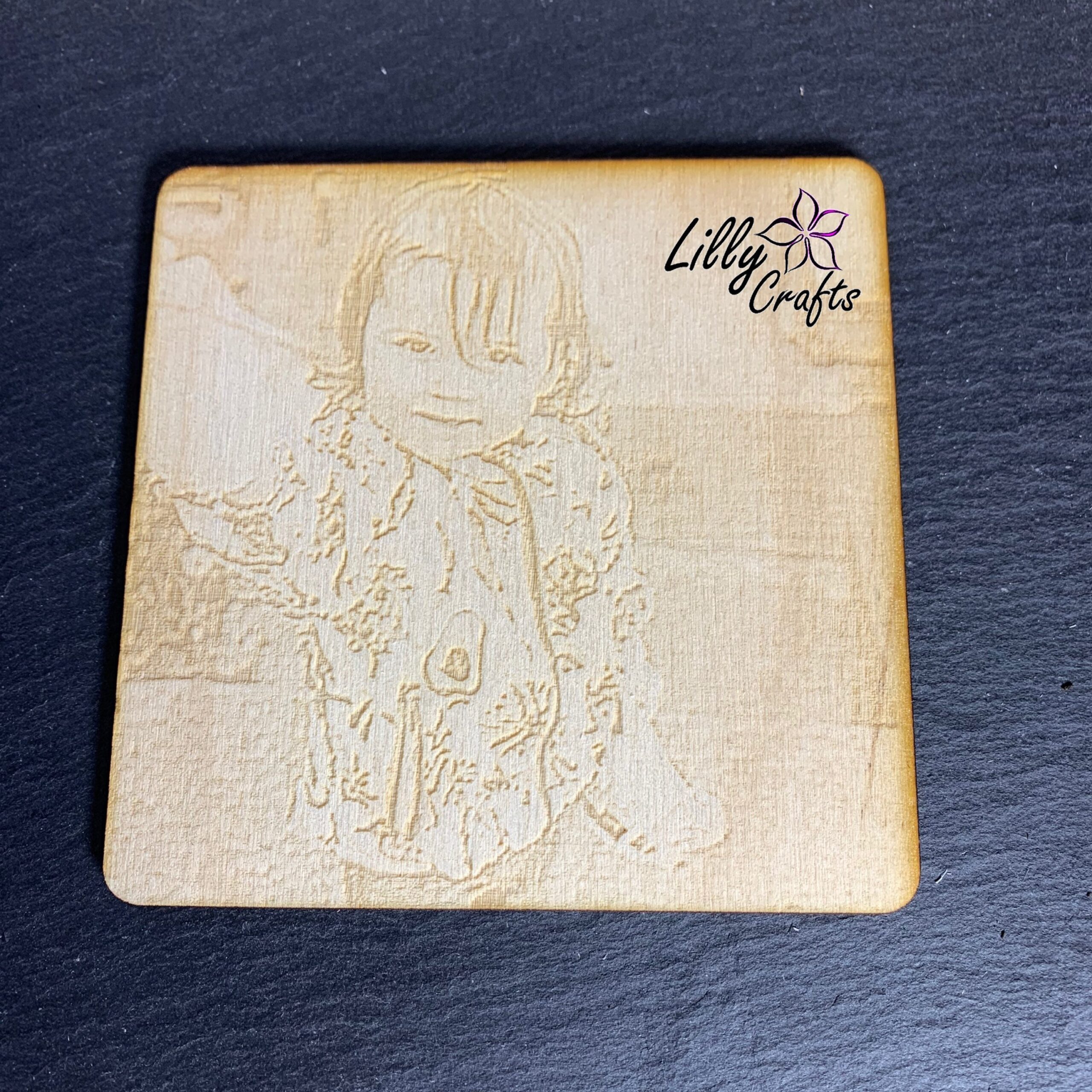 Personalised Engraved Wooden 10cm Photo Square - Image 2