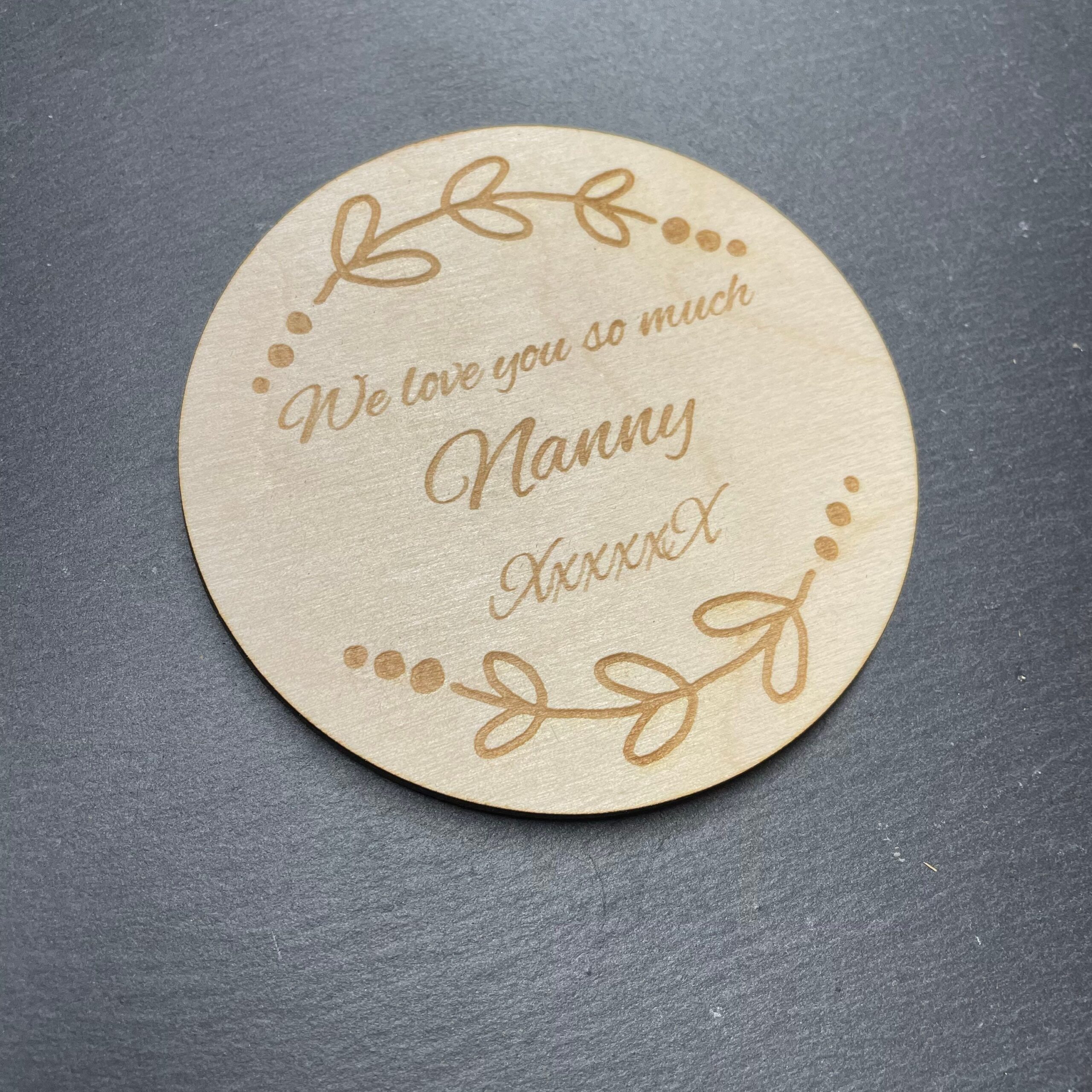 Personalised Engraved Wooden Round Coaster - Image 2