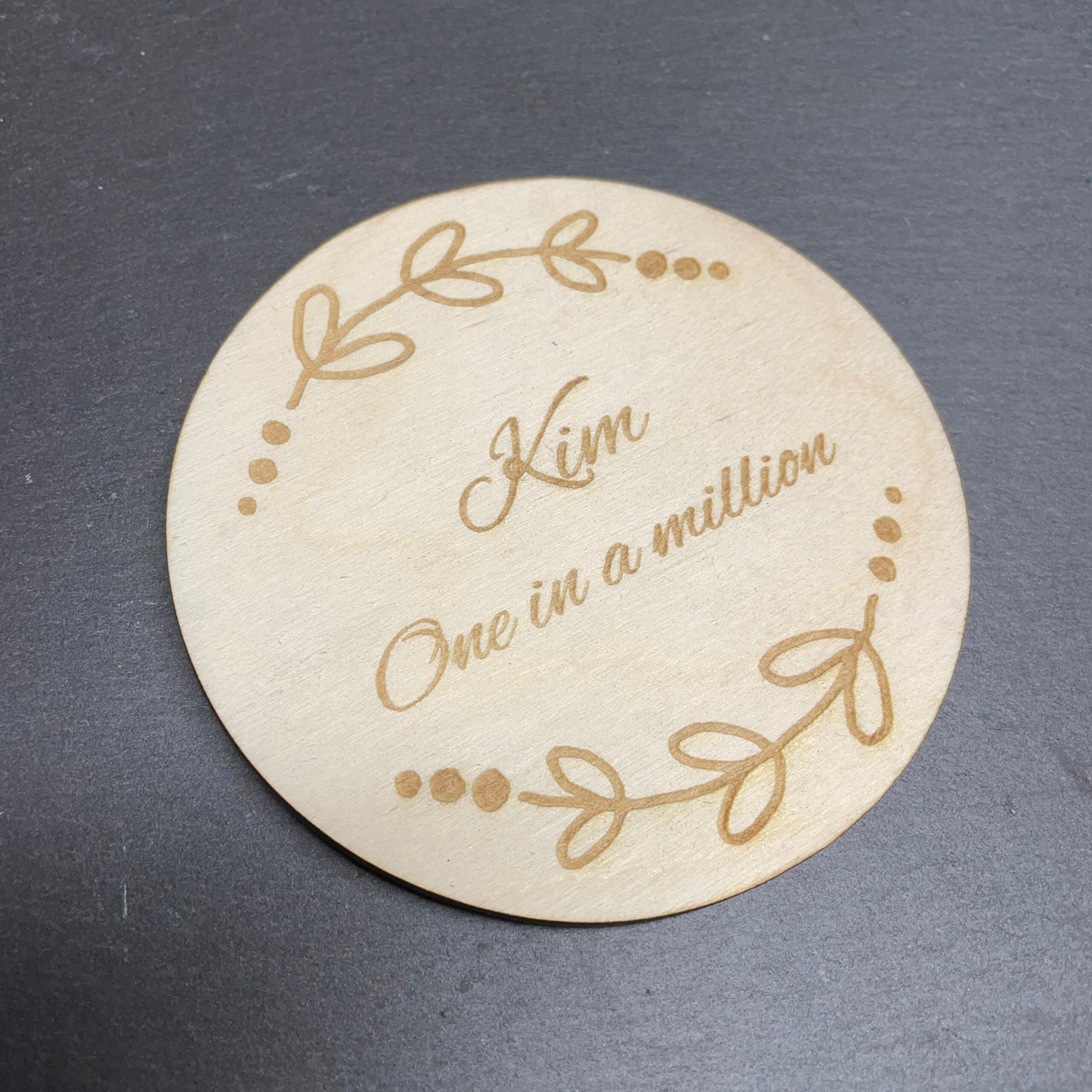 Personalised Engraved Wooden Round Coaster