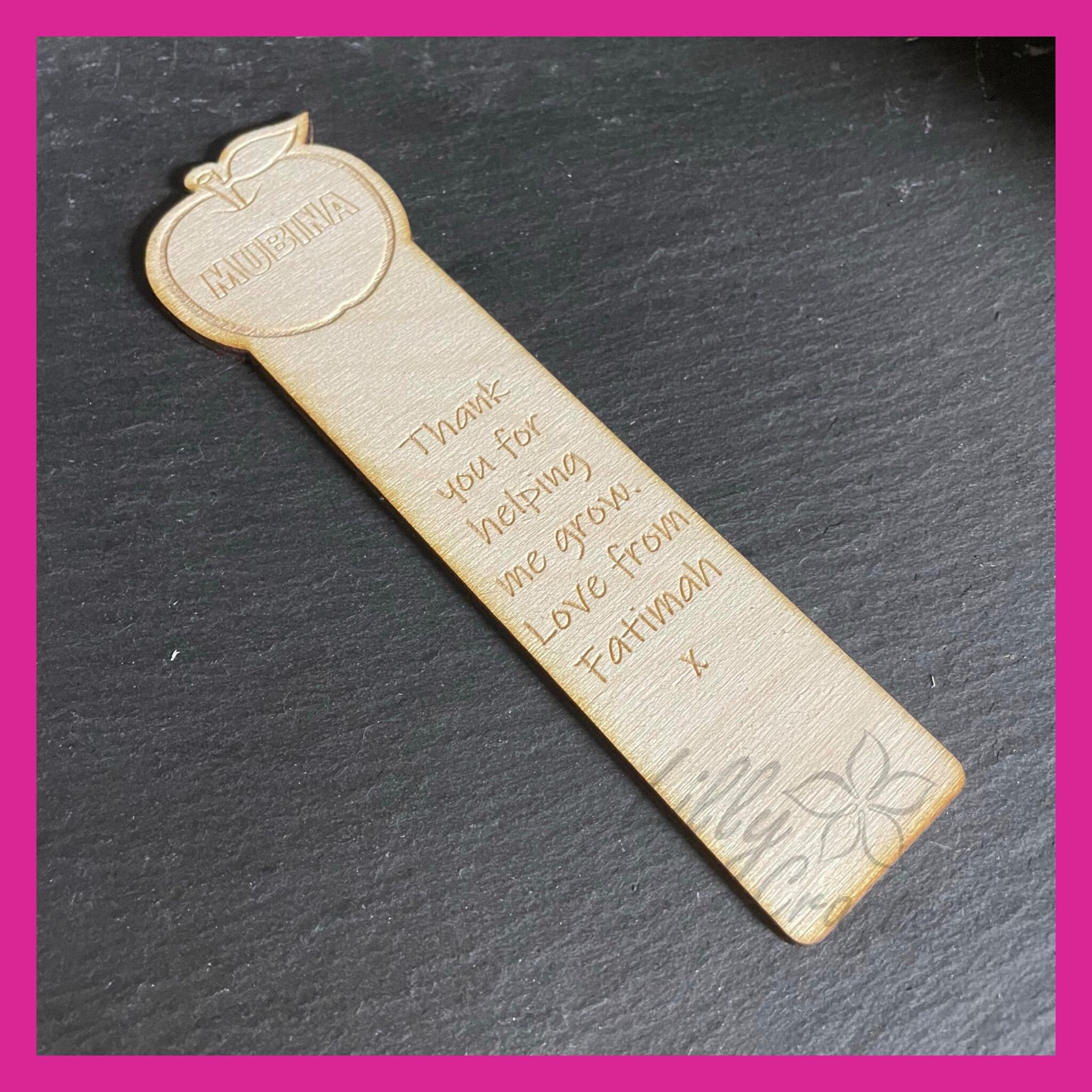 Personalised Engraved Wooden Bookmark Teacher Gift Student School Leaver - Image 9