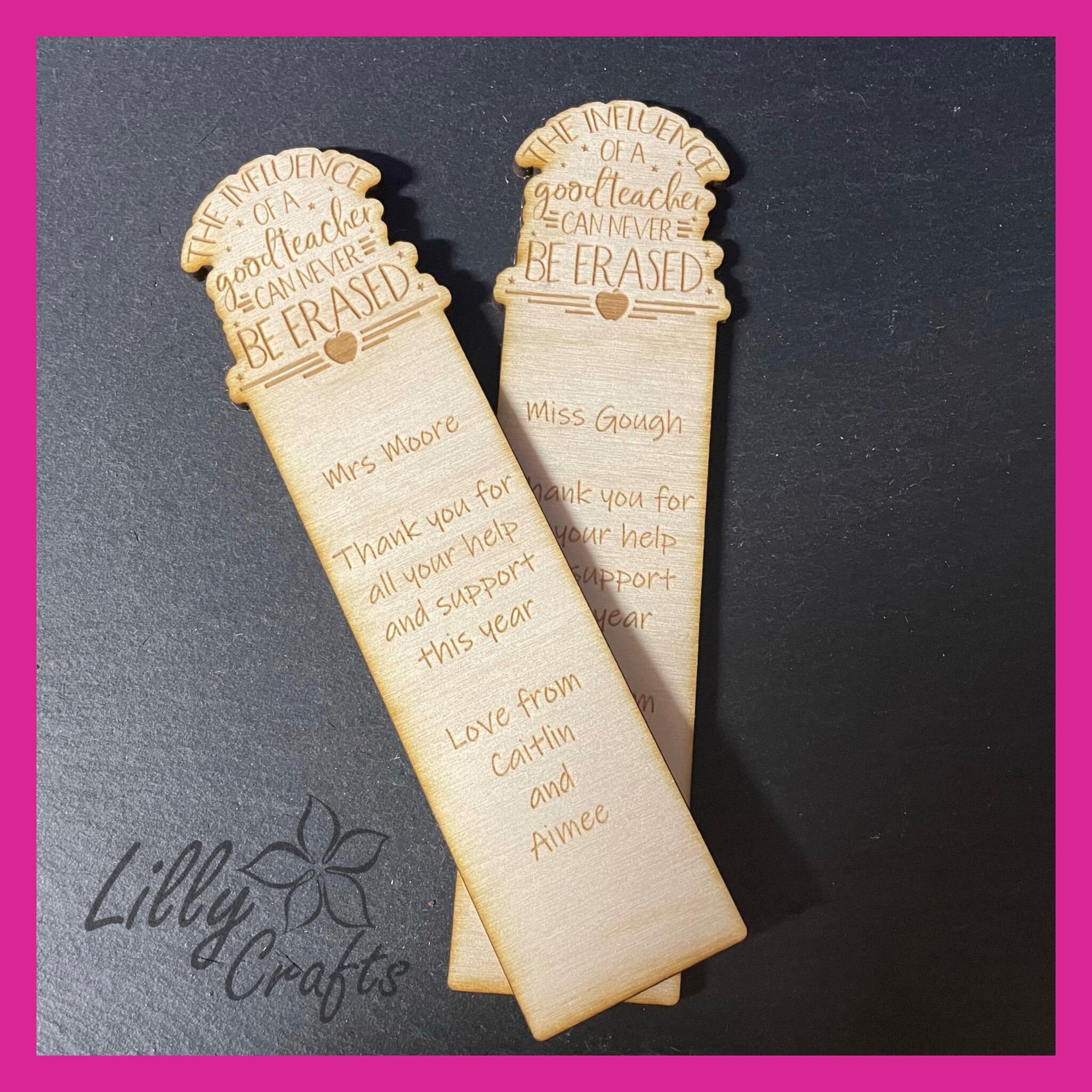 Personalised Engraved Wooden Bookmark Teacher Gift Student School Leaver - Image 6