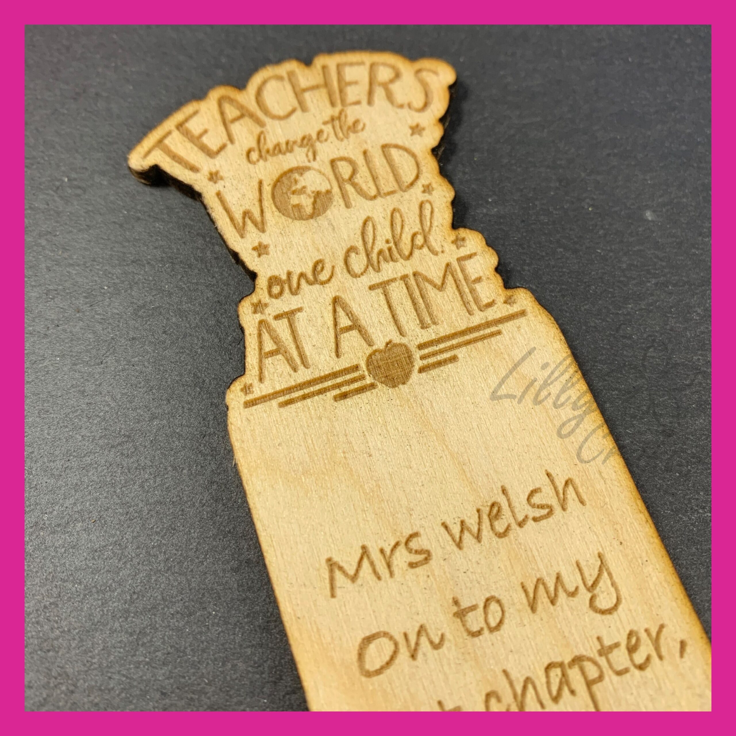 Personalised Engraved Wooden Bookmark Teacher Gift Student School Leaver - Image 2