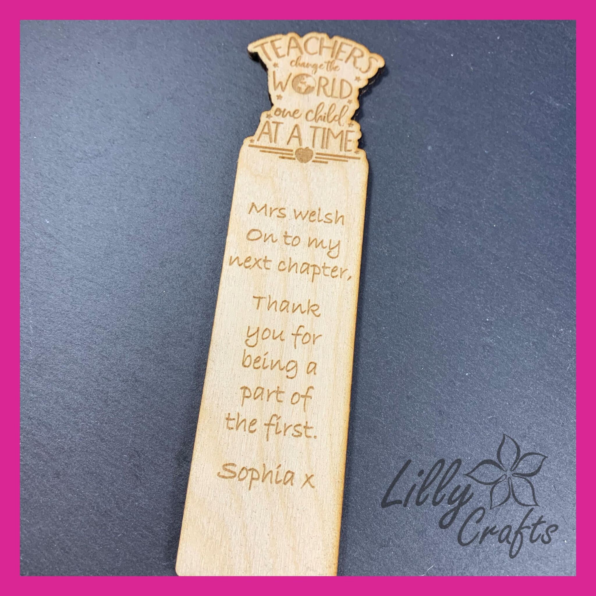 Personalised Engraved Wooden Bookmark Teacher Gift Student School Leaver - Image 5
