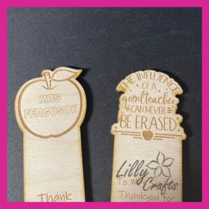 Personalised Engraved Wooden Bookmark Teacher Gift Student School Leaver