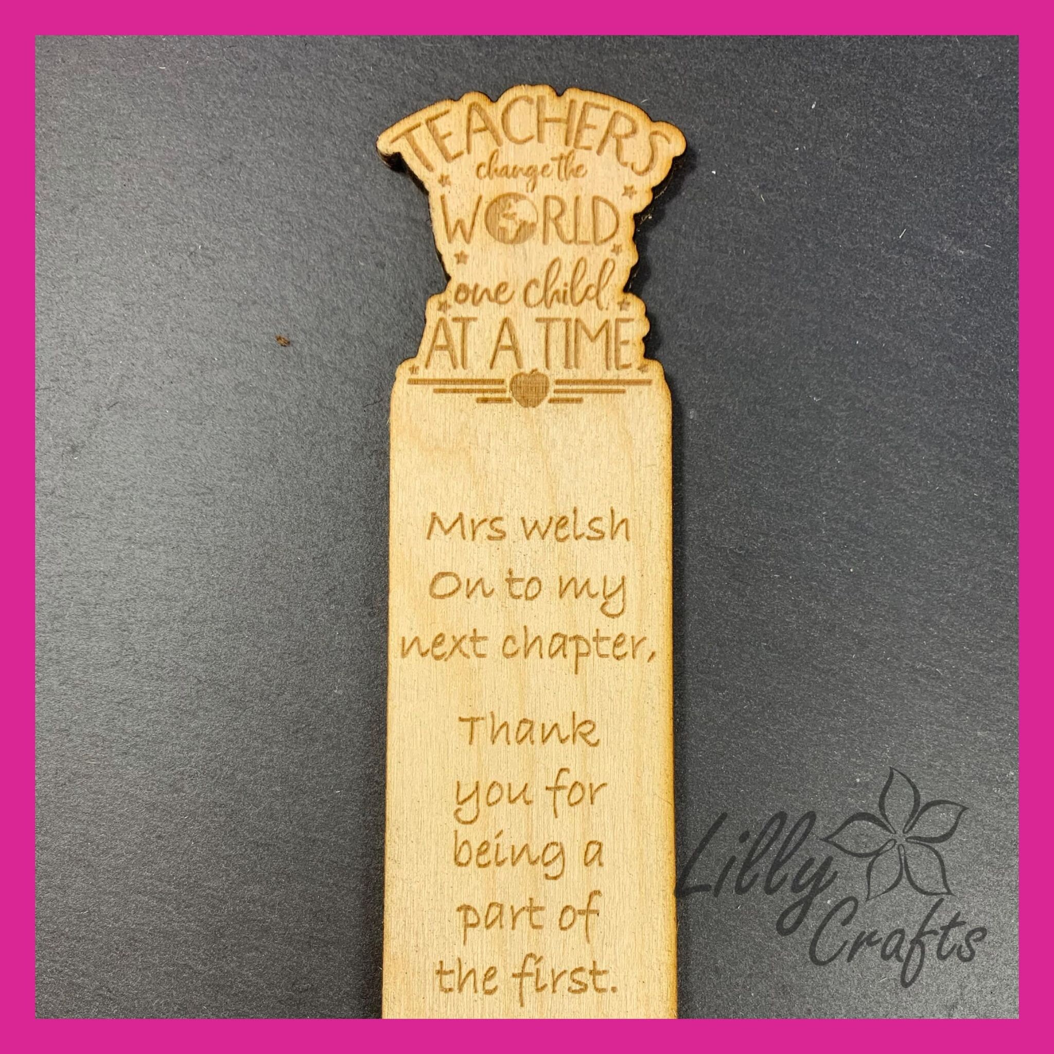 Personalised Engraved Wooden Bookmark Teacher Gift Student School Leaver - Image 10
