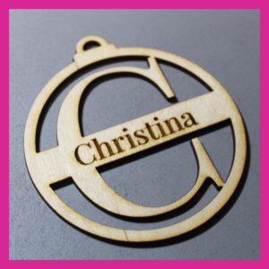 Personalised Serif Initial with Engraved Name Decoration - Choice of colours
