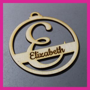 Personalised Script Initial with Engraved Name Decoration - Choice of colours