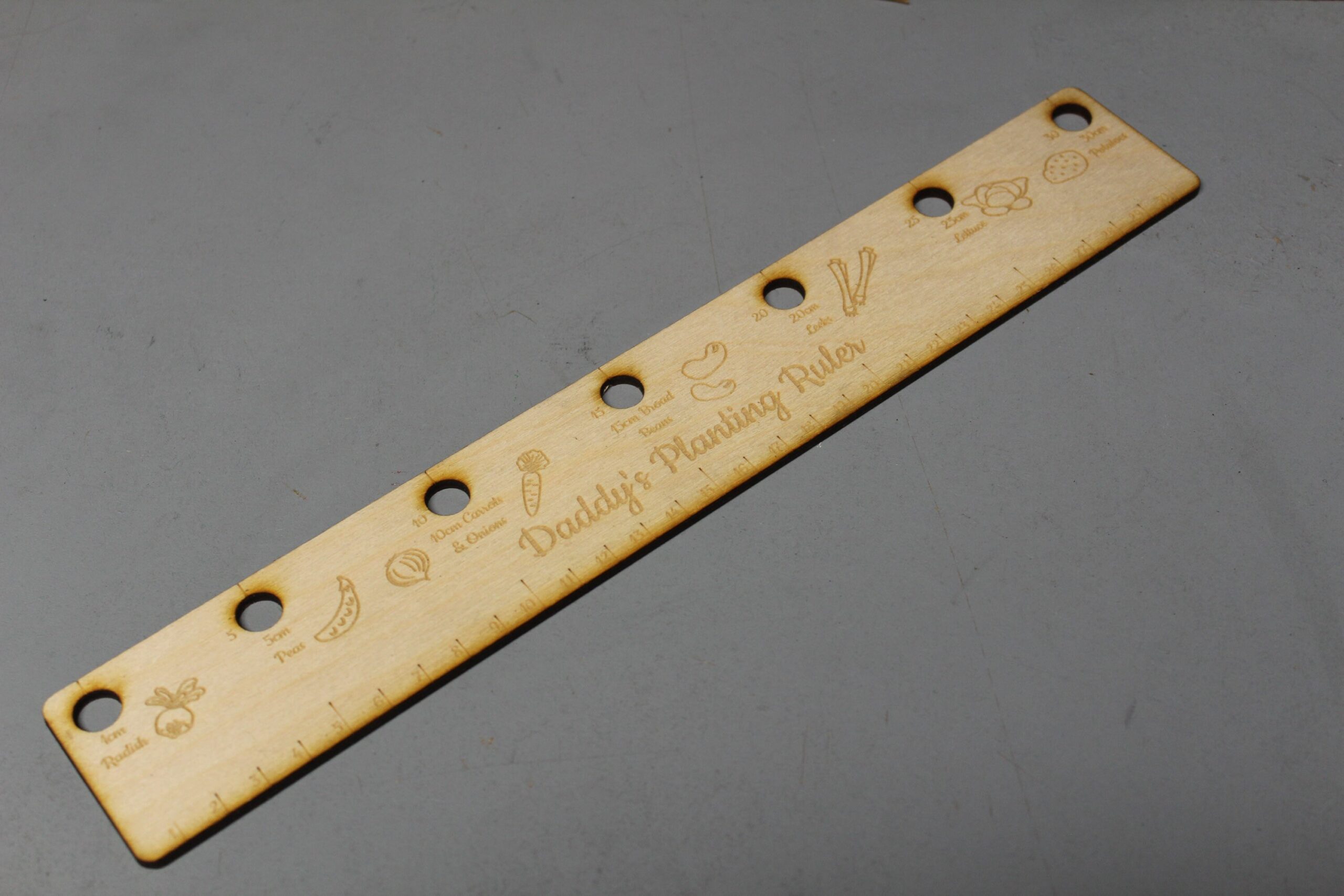 Personalised Engraved Wooden Seed Planting Ruler - Allotment Gardener Gift - Image 2