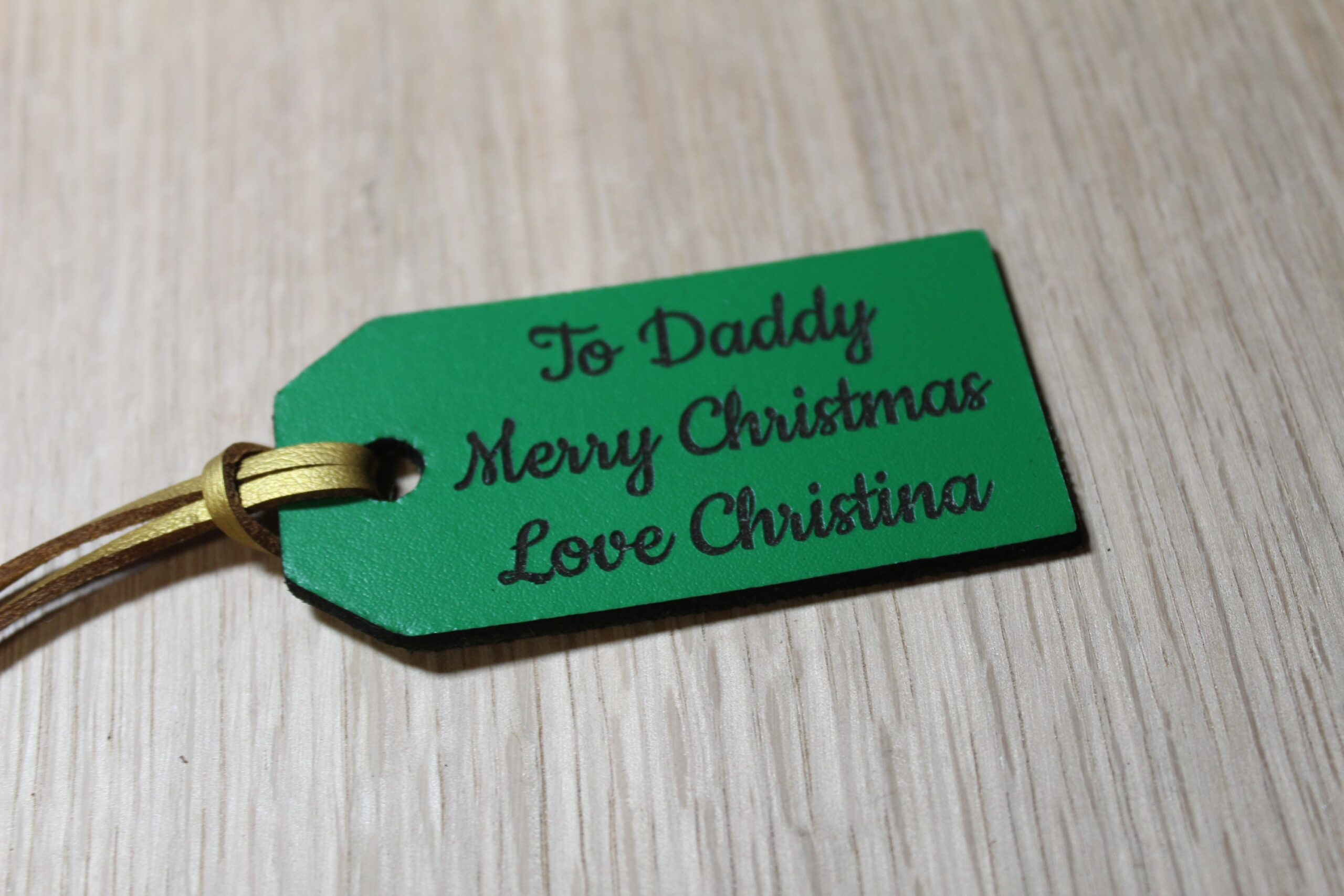 Personalised Engraved Leather Gift Tag - Christmas Tag - Image 3