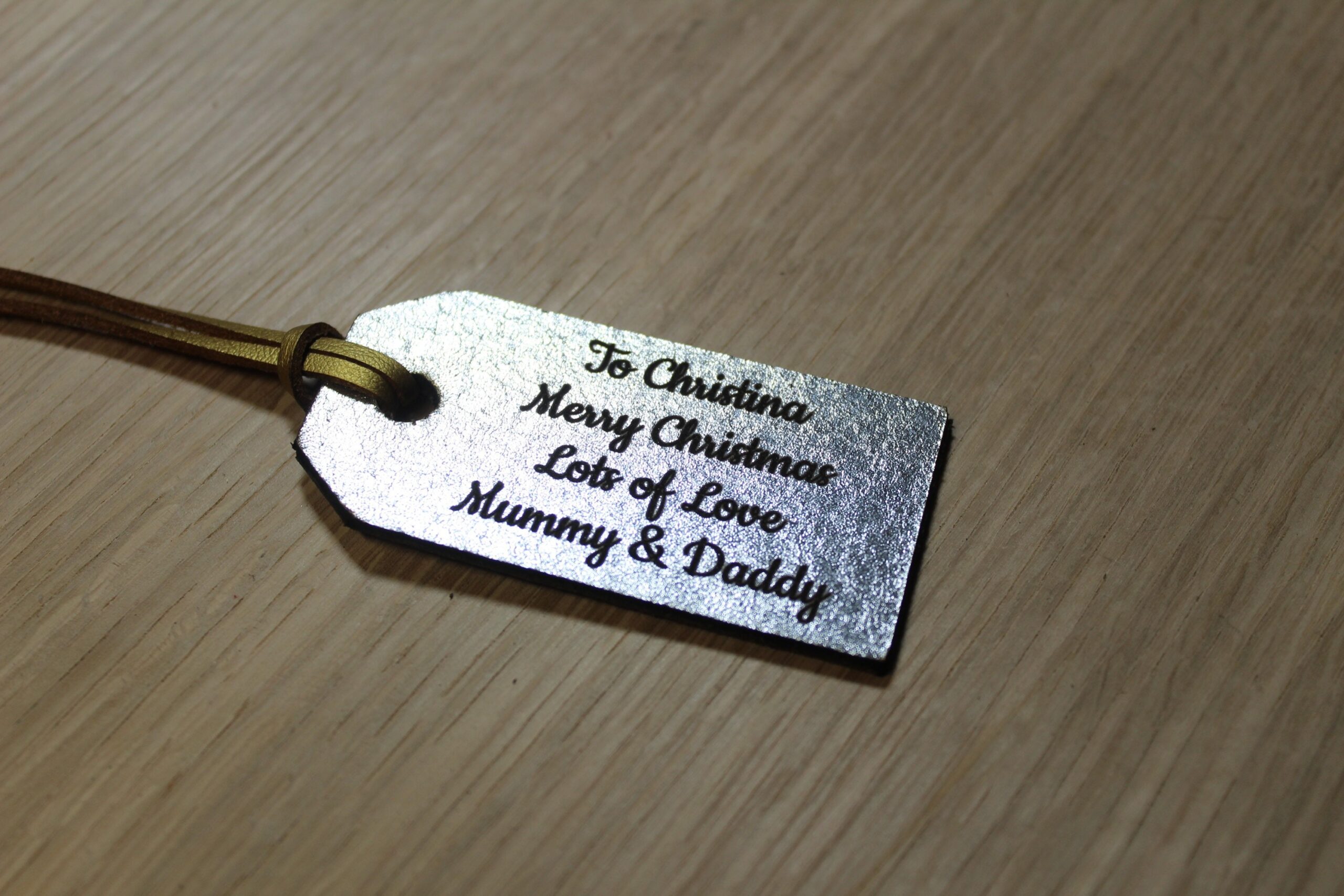 Personalised Engraved Leather Gift Tag - Christmas Tag - Image 4