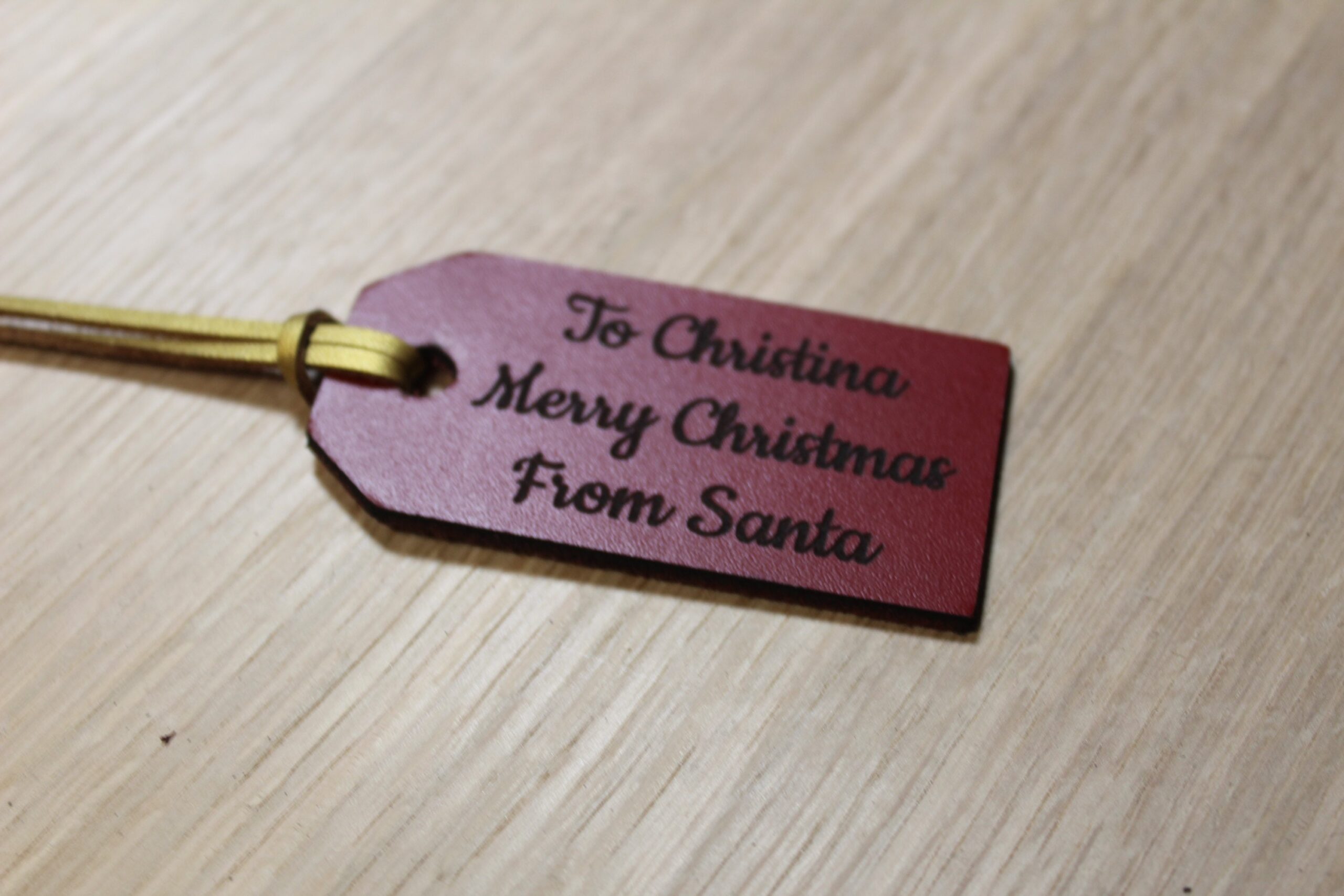 Personalised Engraved Leather Gift Tag - Christmas Tag - Image 5