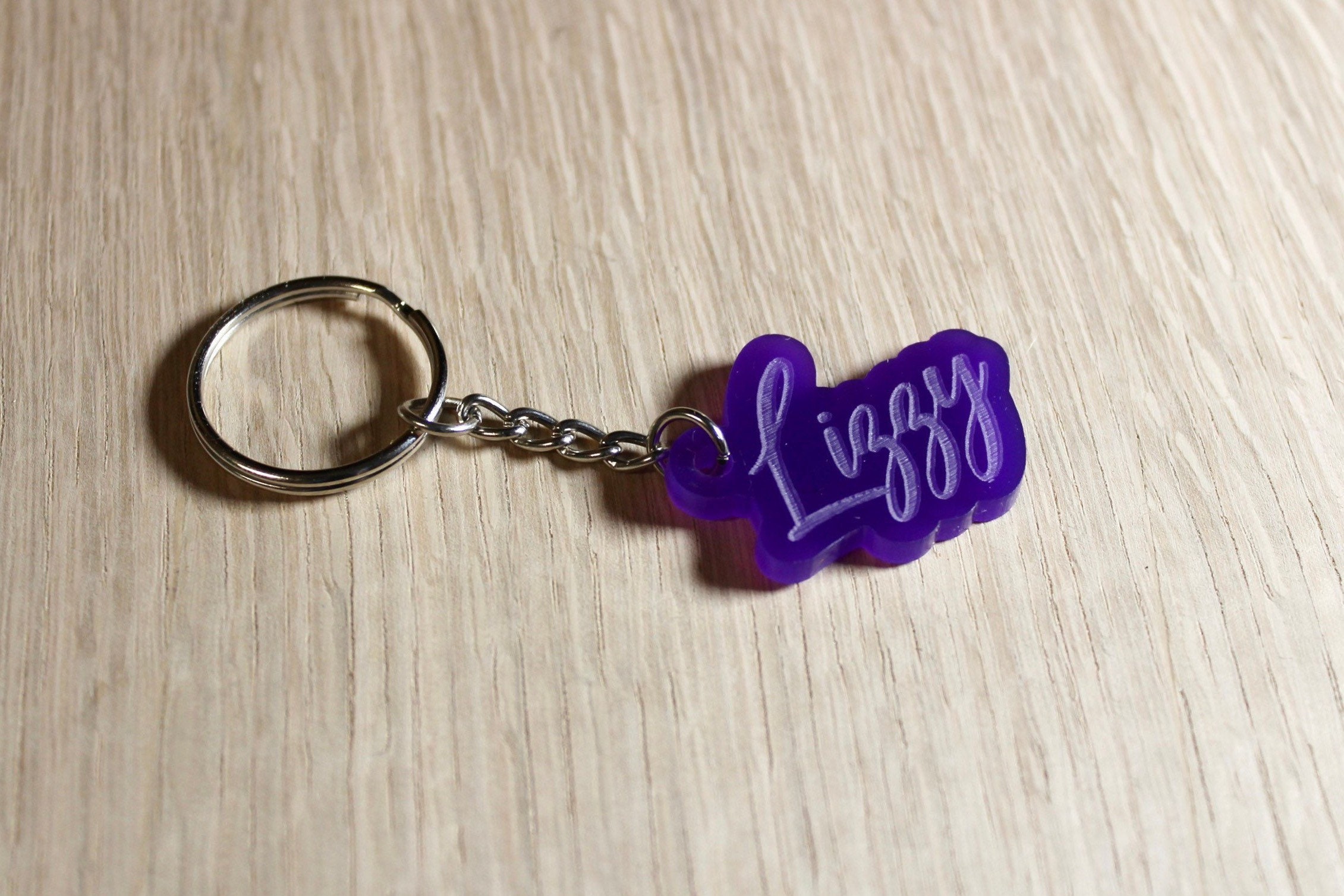 Personalised Engraved Acrylic Name Keyring Gift - Any Name