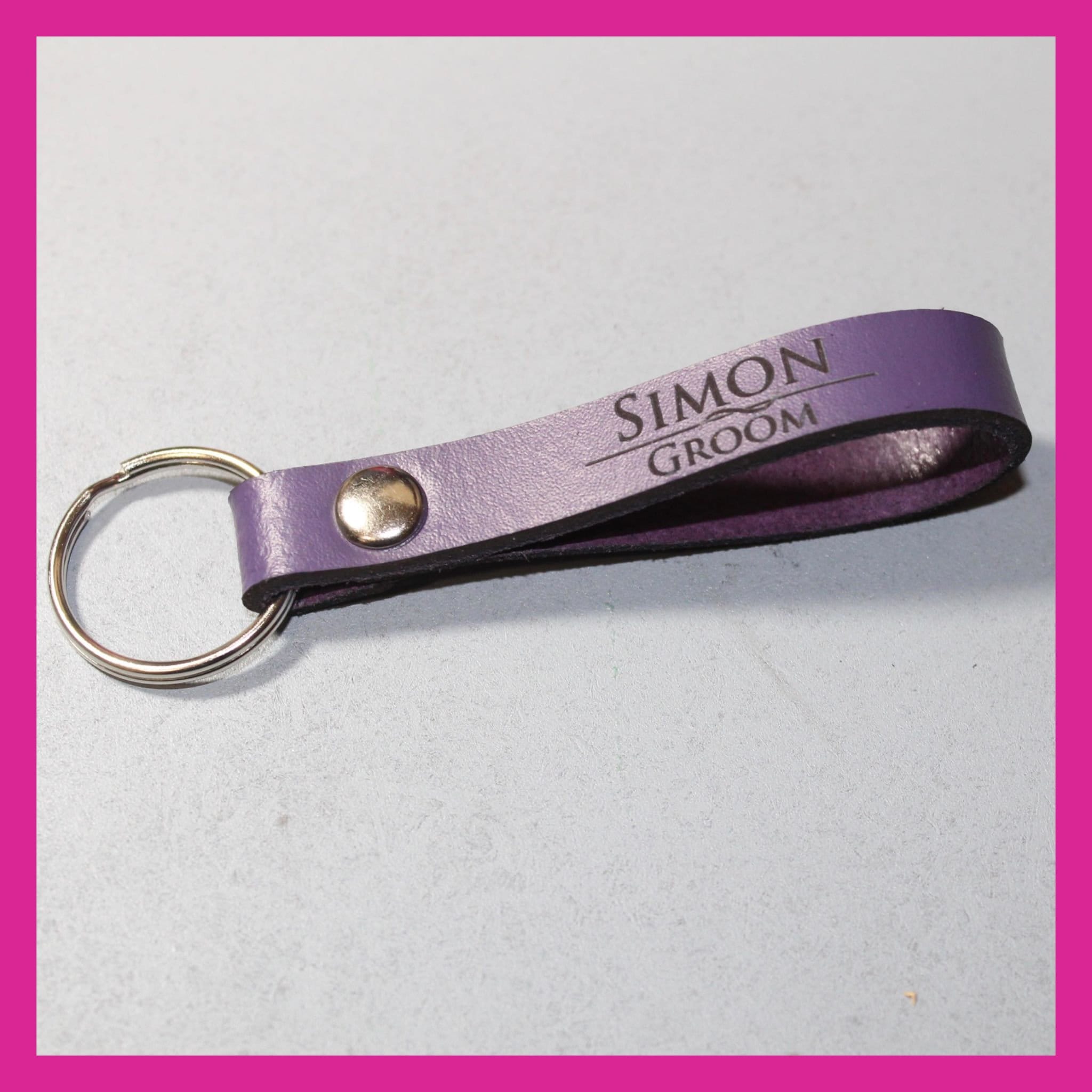 Best Man/Groomsman/Bridesmaid/Bridal party personalised gift - Engraved Leather Keyring - Various Colours - Image 6