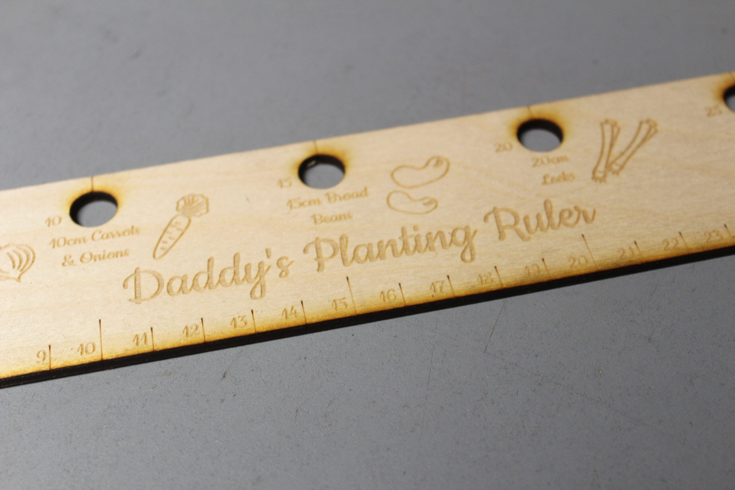 Personalised Engraved Wooden Seed Planting Ruler - Allotment Gardener Gift