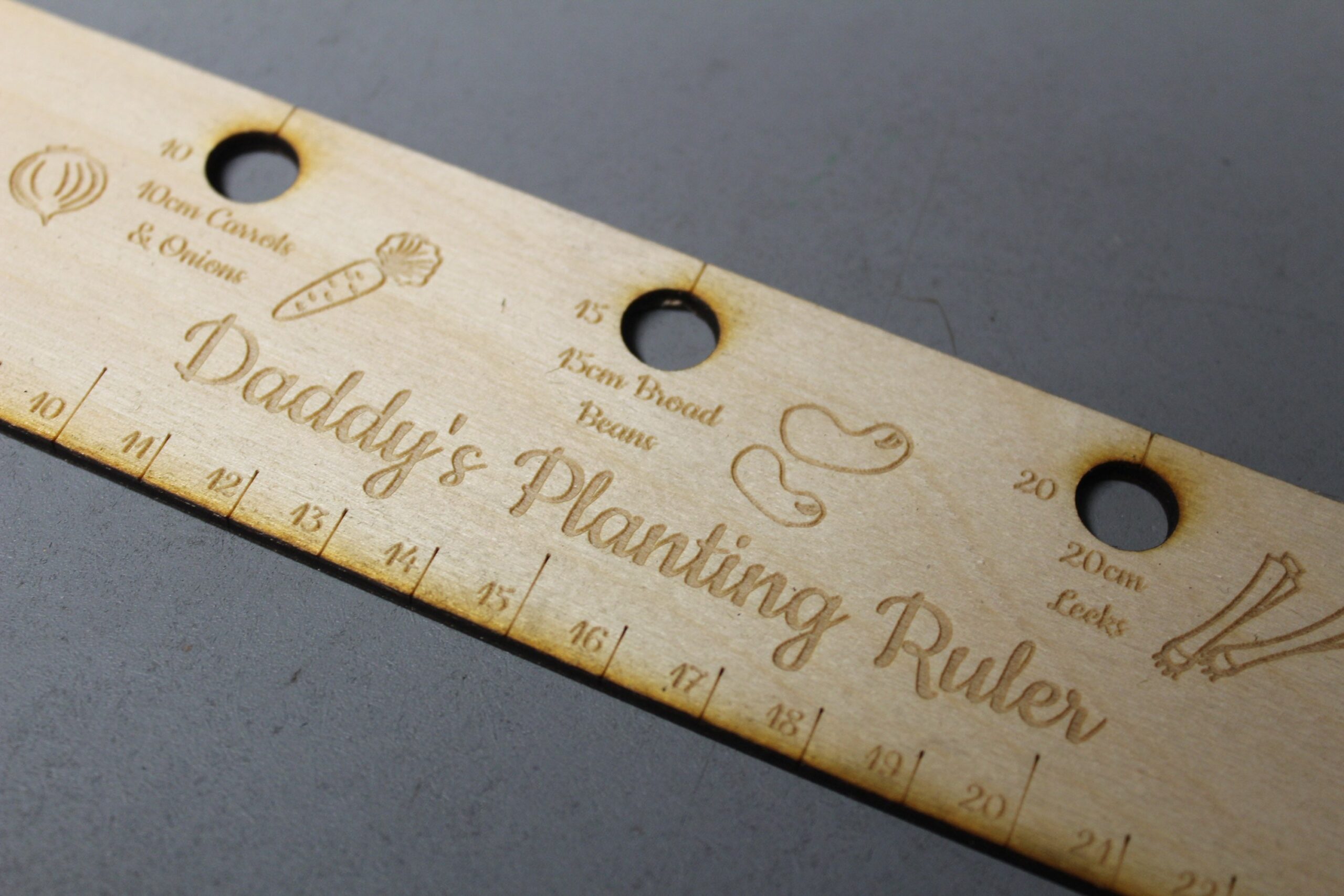 Personalised Engraved Wooden Seed Planting Ruler - Allotment Gardener Gift - Image 4