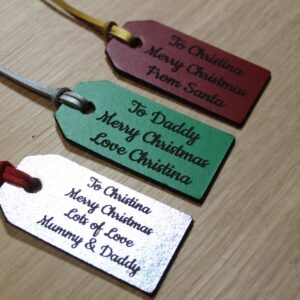 Personalised Engraved Leather Gift Tag - Christmas Tag