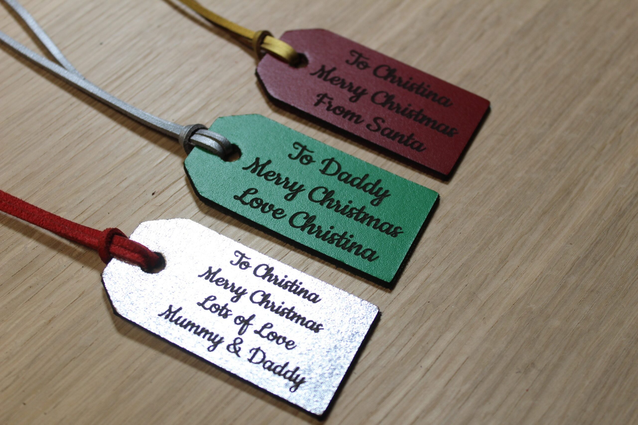 Personalised Engraved Leather Gift Tag - Christmas Tag