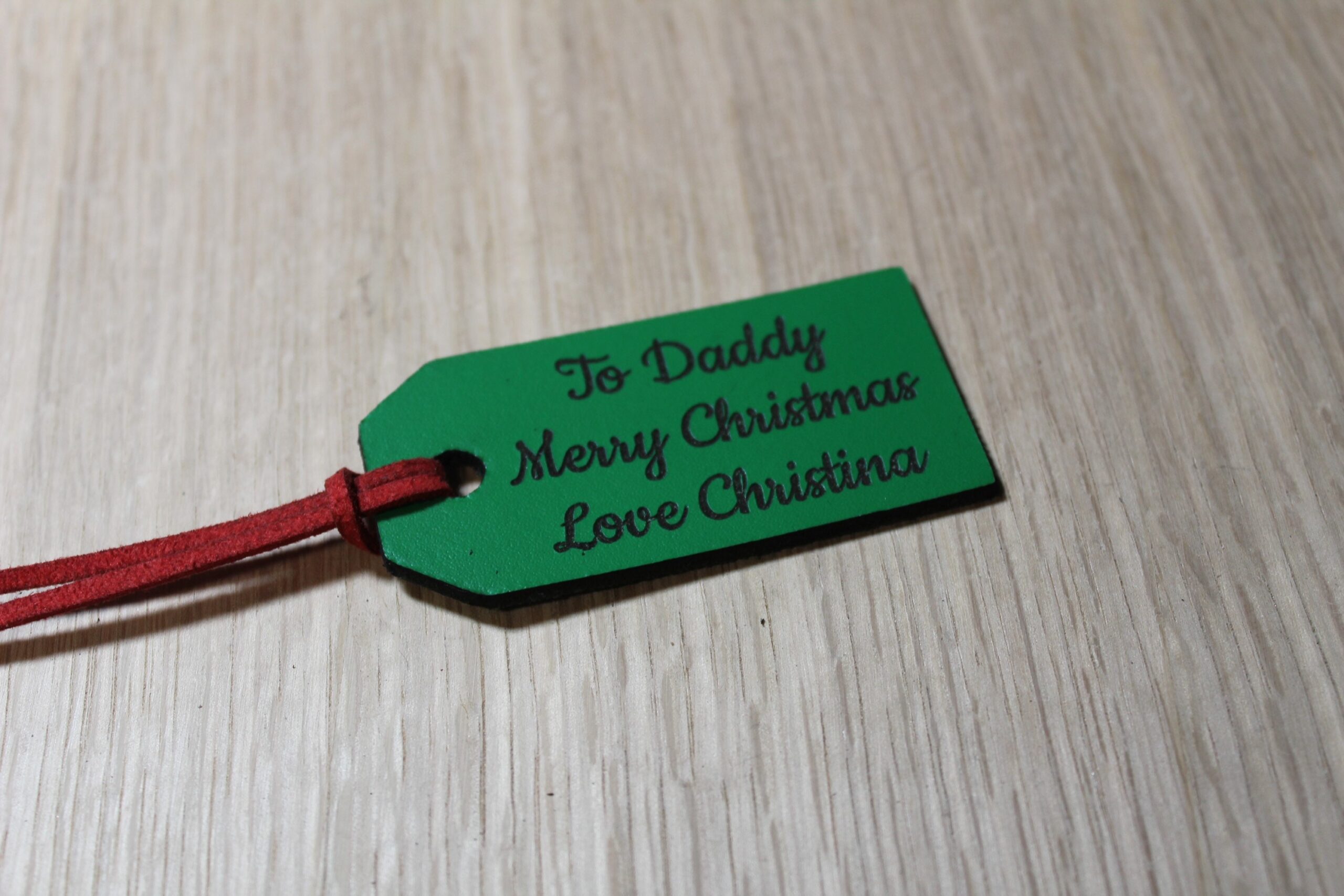 Personalised Engraved Leather Gift Tag - Christmas Tag - Image 6
