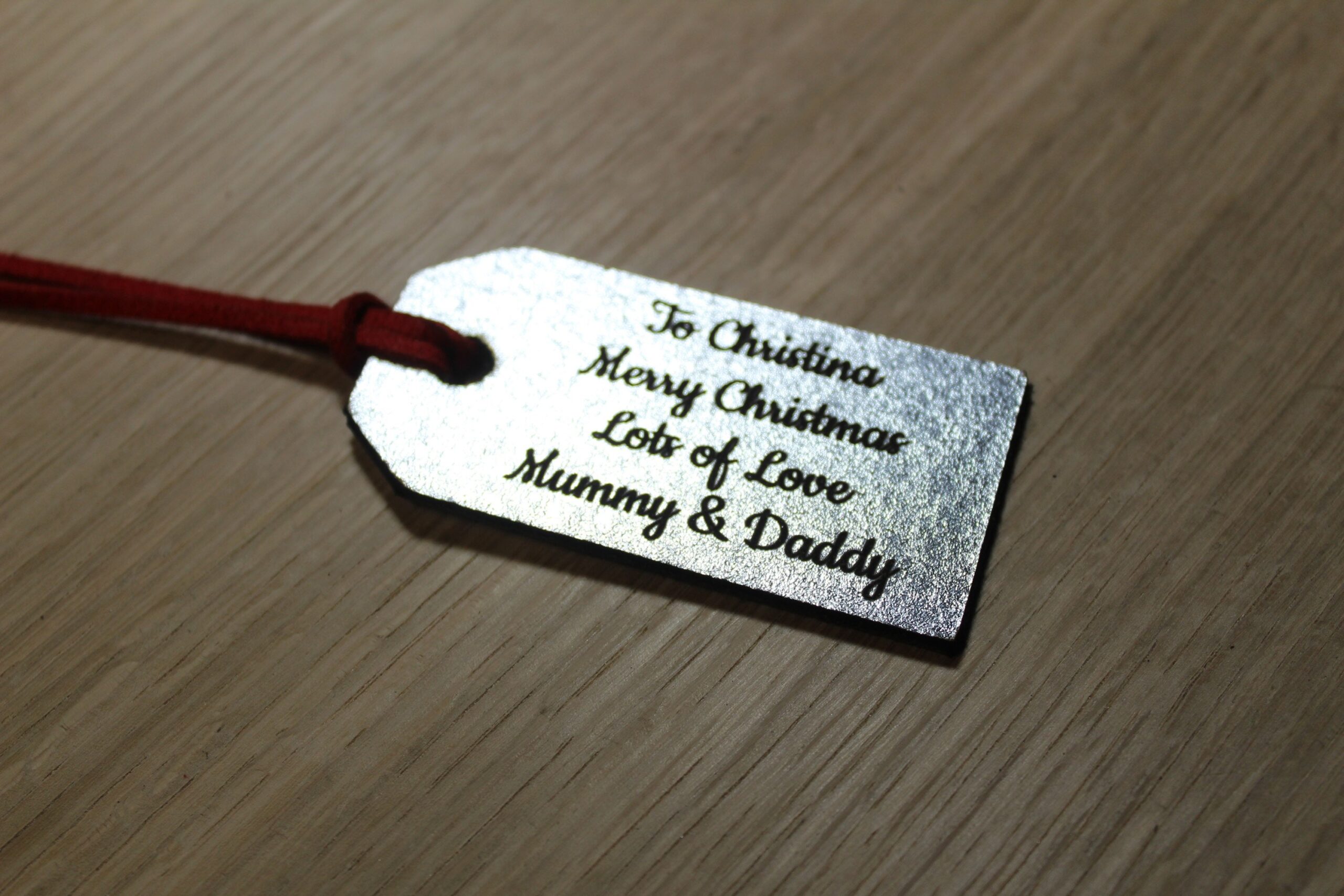 Personalised Engraved Leather Gift Tag - Christmas Tag - Image 7