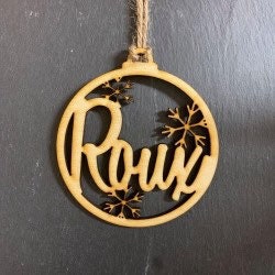 Personalised Wooden Christmas Bauble Tree Decoration - Any Name - Snowflake Design - Image 4