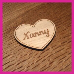 Personalised Engraved Wooden Veneer Heart Shaped Fridge Magnet Gift - Any Text, Name