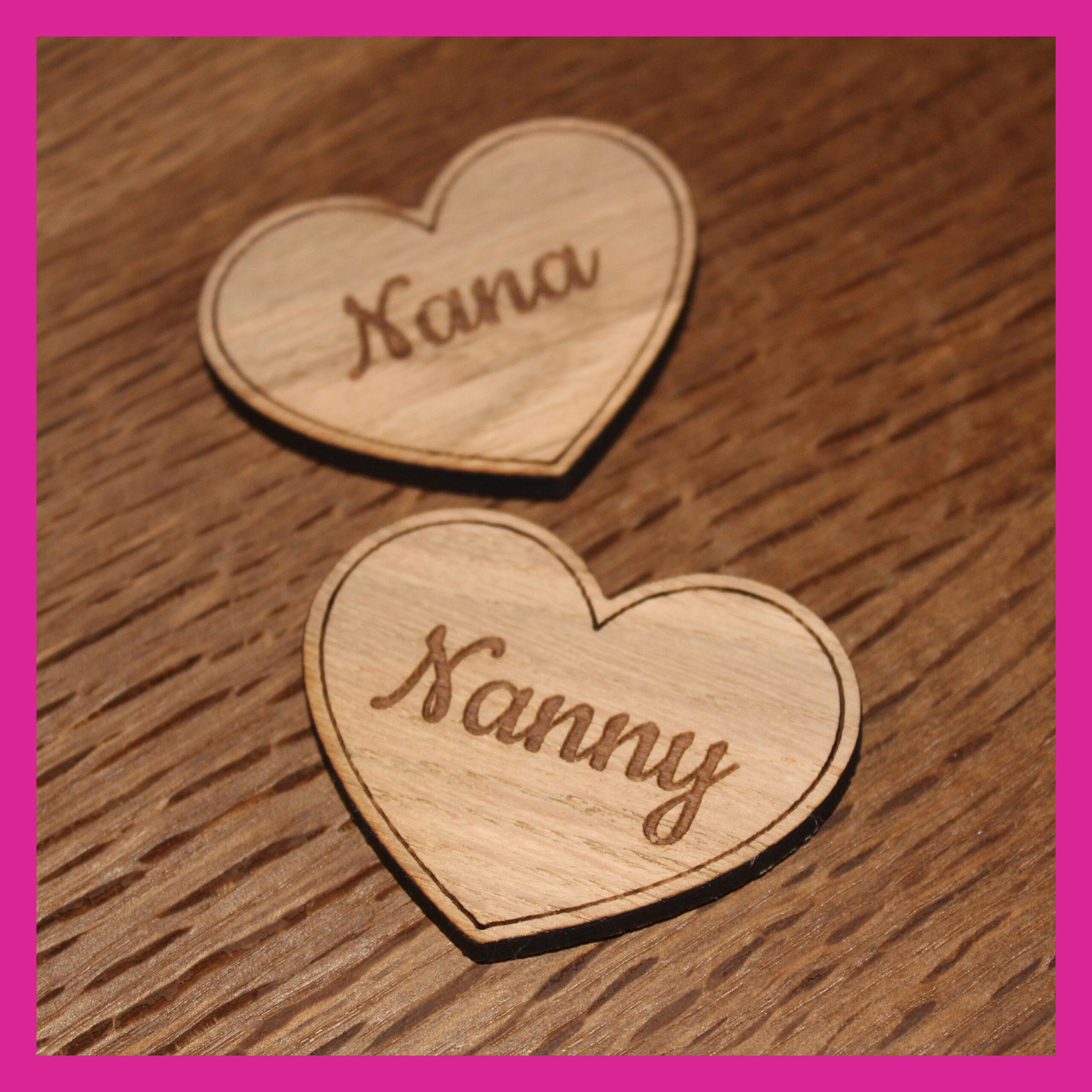 Personalised Engraved Wooden Veneer Heart Shaped Fridge Magnet Gift - Any Text, Name - Image 3