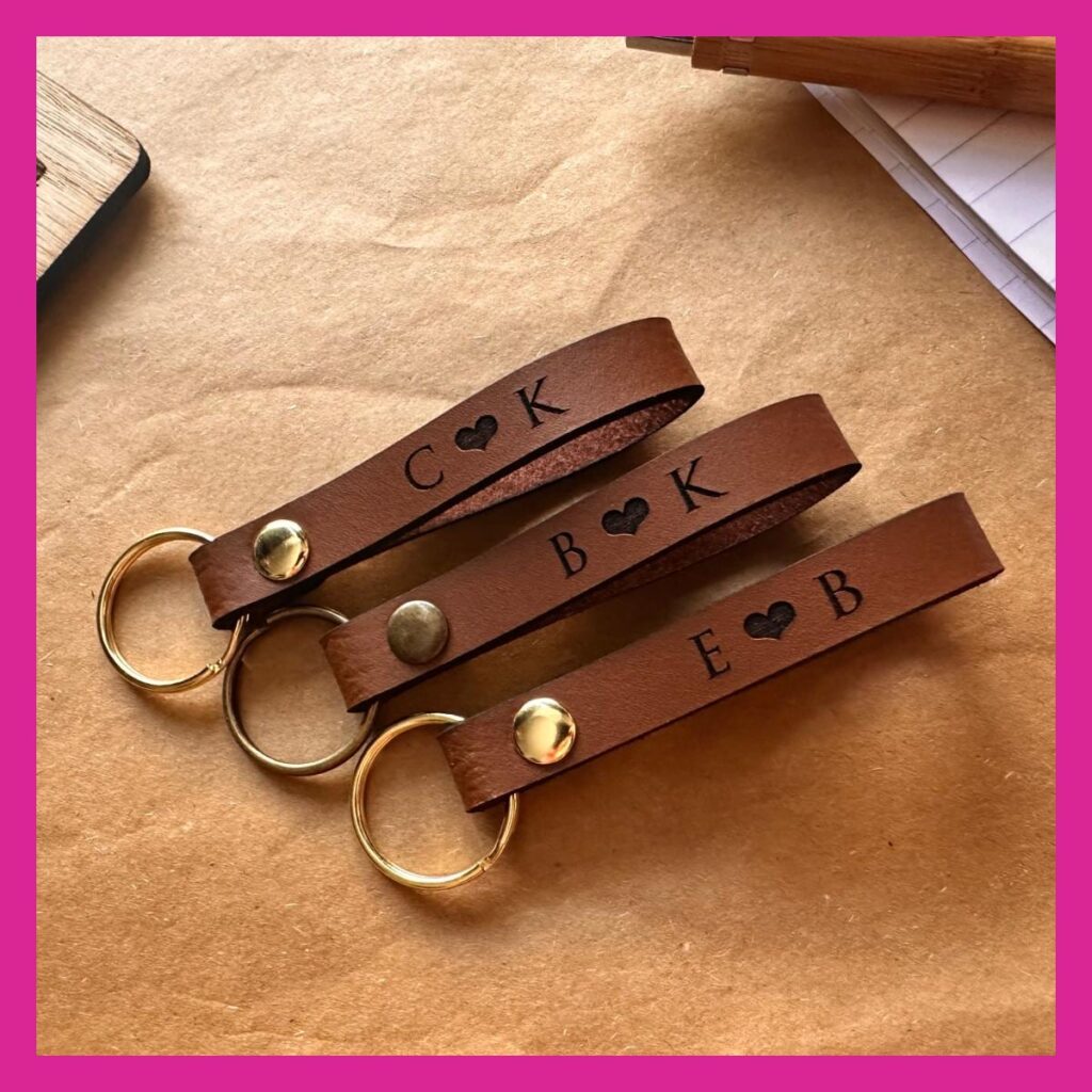 Personalised LillyCrafts leather keyring
