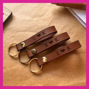 Personalised Engraved Leather Keyring