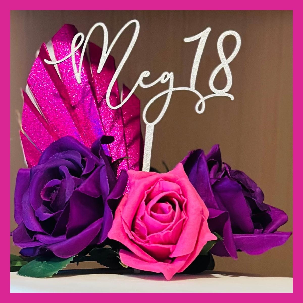 Personalised Wooden Cake Topper any text or design - Image 2