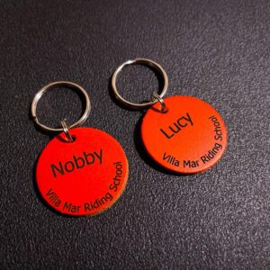 Hand Punched Laser Engraved Custom Leather Horse Tack / Saddle Name Tag - for Horse tack, lead rope, halter, bridle, saddle, etc.