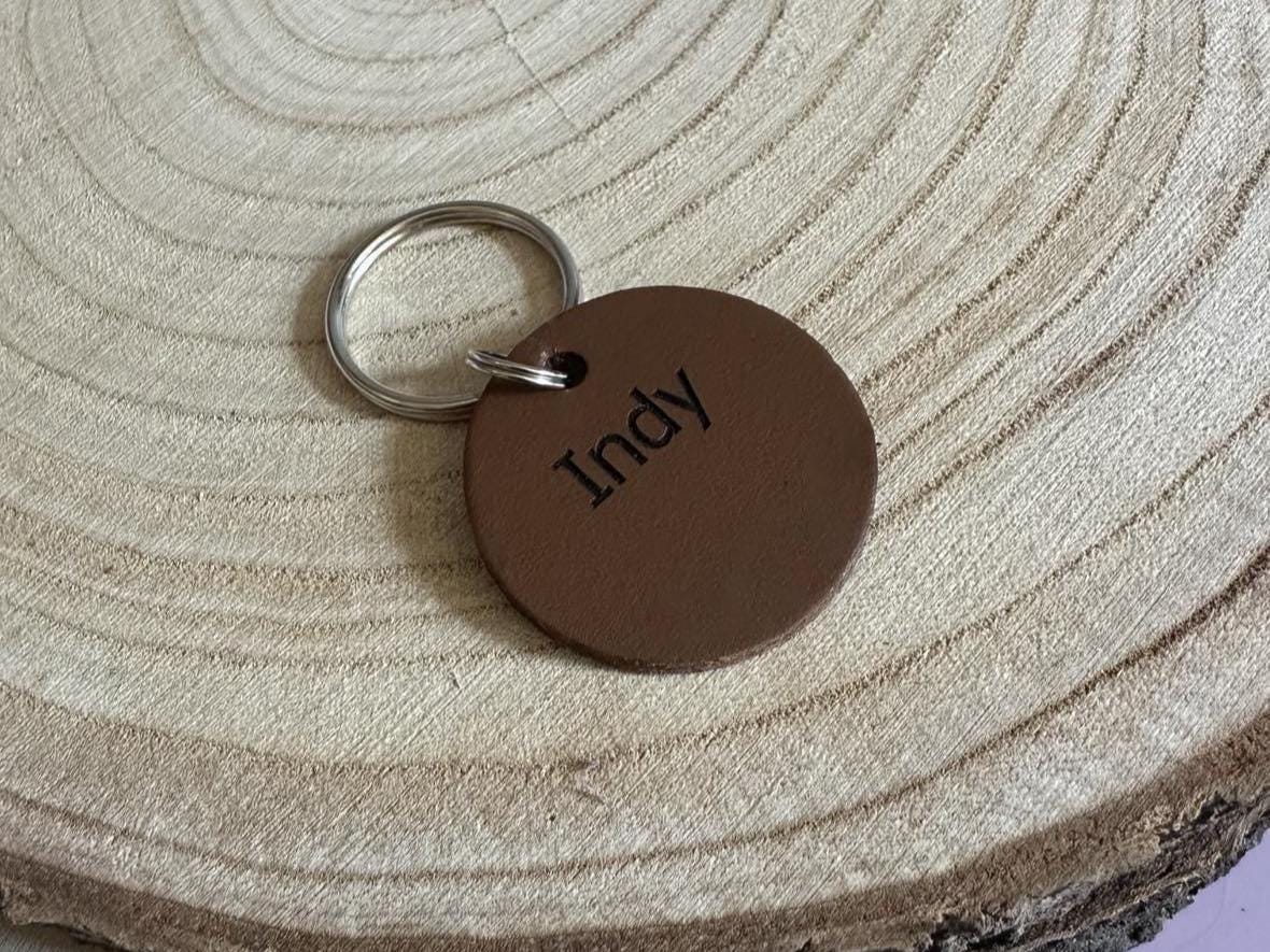 Hand Punched Laser Engraved Custom Leather Horse Tack / Saddle Name Tag - for Horse tack, lead rope, halter, bridle, saddle, etc. - Image 3