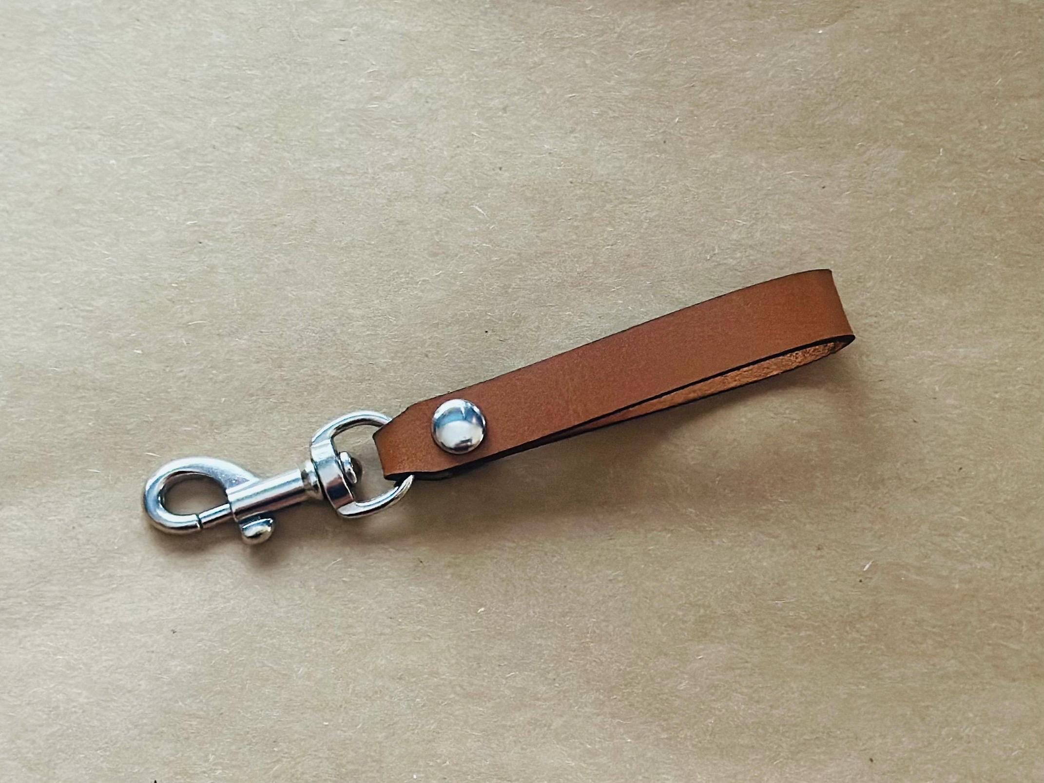 Personalised Engraved Leather Strap Clip Keyring in a Choice of Colours - Image 3